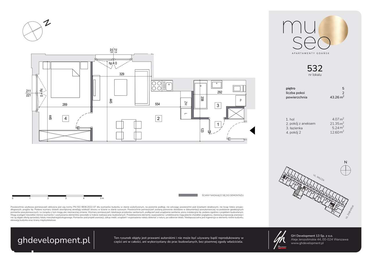 2-pokojowe mieszkanie 43m2 Bez Pośredników - Pełny obrazek: 2/7