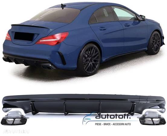 Difuzor bara spate Mercedes CLA W117 X117 (13-18) AMG Black Look - 2