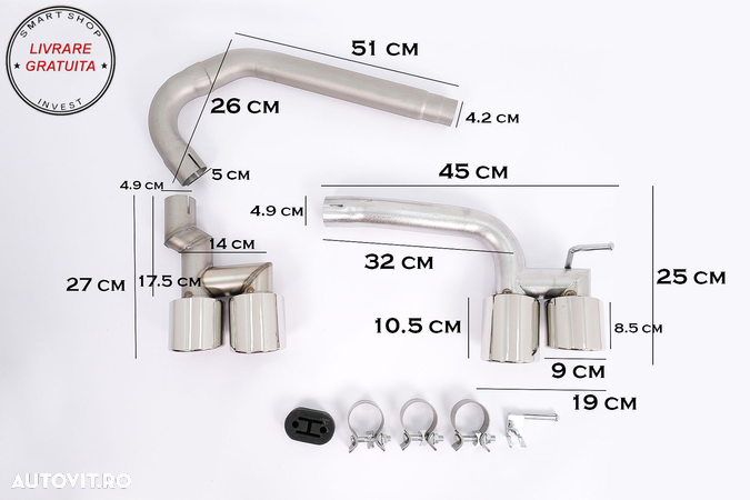 Tobe Sistem Evacuare BMW Seria 3 F30 F31 (2011-2018) Tipsuri Dubla Evacuare- livrare gratuita - 2