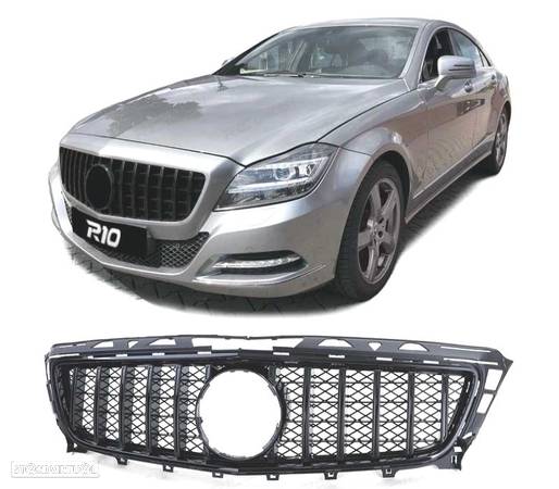 GRELHA FRONTAL PARA MERCEDES CLS C218 11-14 PRETO BRILHANTE - 1