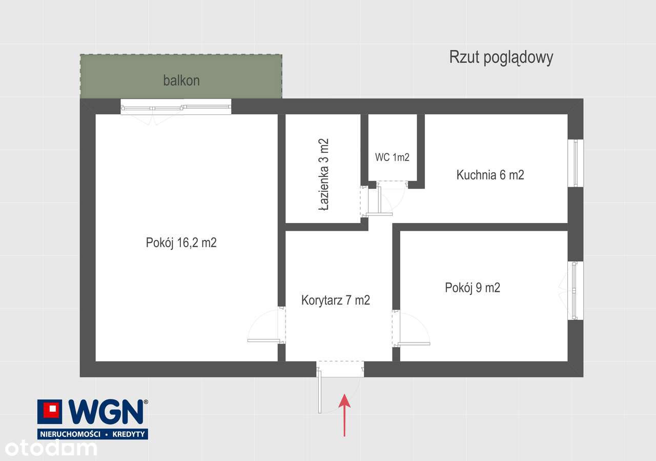 2 pokojowe mieszkanie, bardzo dobry układ, balkon, Grunwald, Poznań.-14