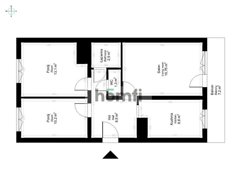 Komfortowe 3 pokoje z dużym balkonem po remoncie-6