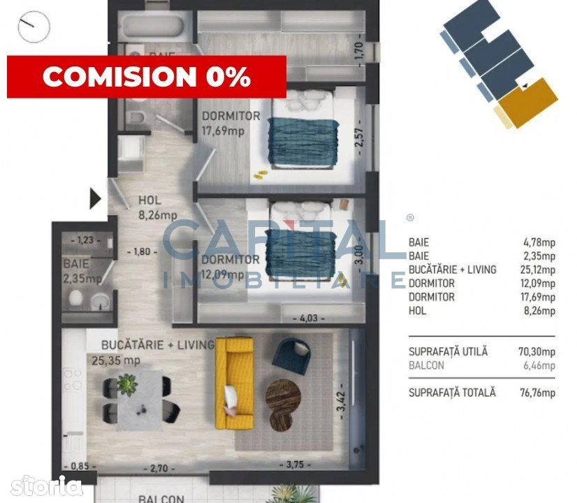 0% COMISION apartament 3 camere, zona Regal