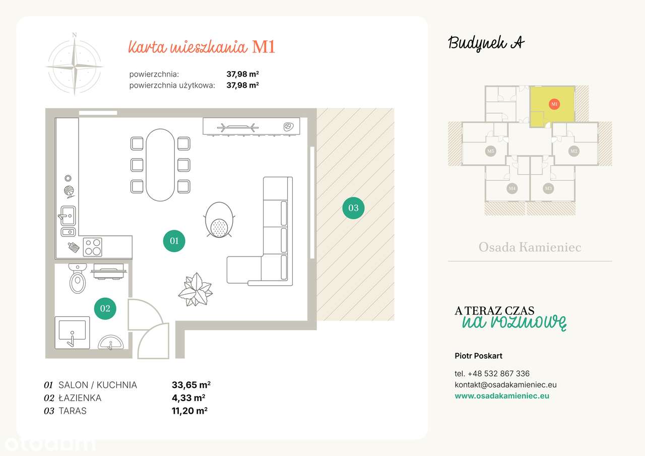 Osada Kamieniec|mieszkanie z dużym ogródkiem| A_M1 - Pełny obrazek: 2/9