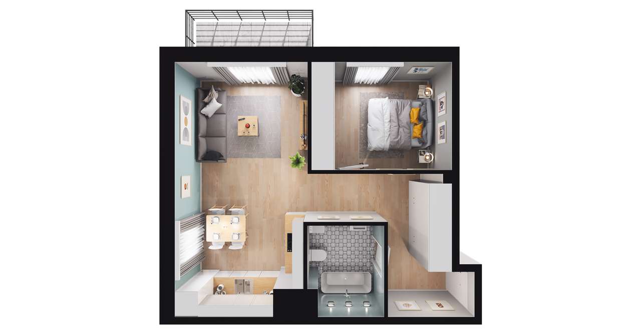 Nowy Wyszogród | mieszkanie 2-pok. | C1_A24 - Pełny obrazek: 3/7