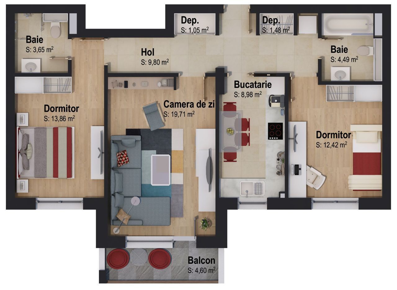 Apartament cu 3 camere Victory by Casa Nobel