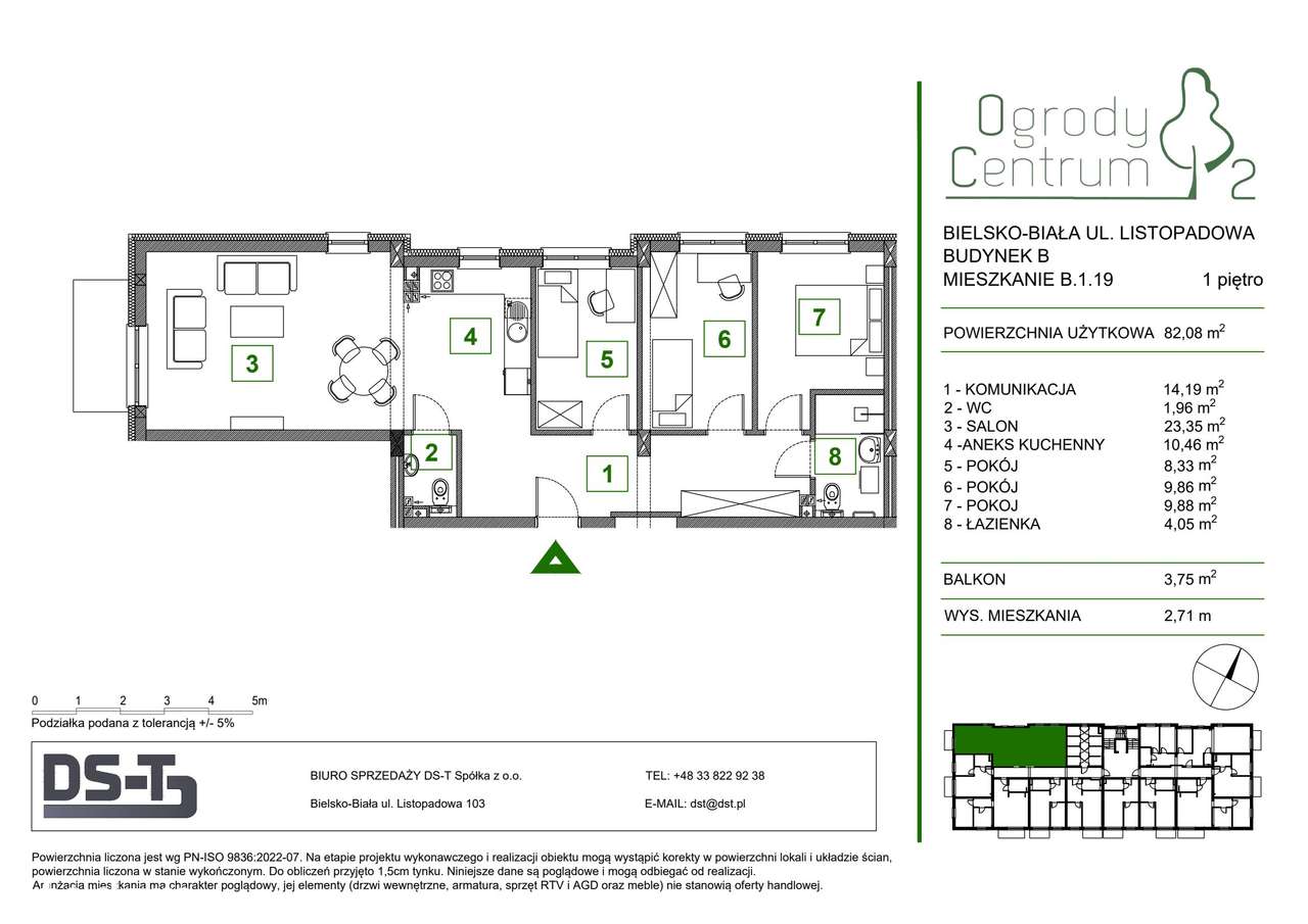 Ogrody centrum 2 | mieszkanie 4-pok. | B.1.19 - Pełny obrazek: 2/9
