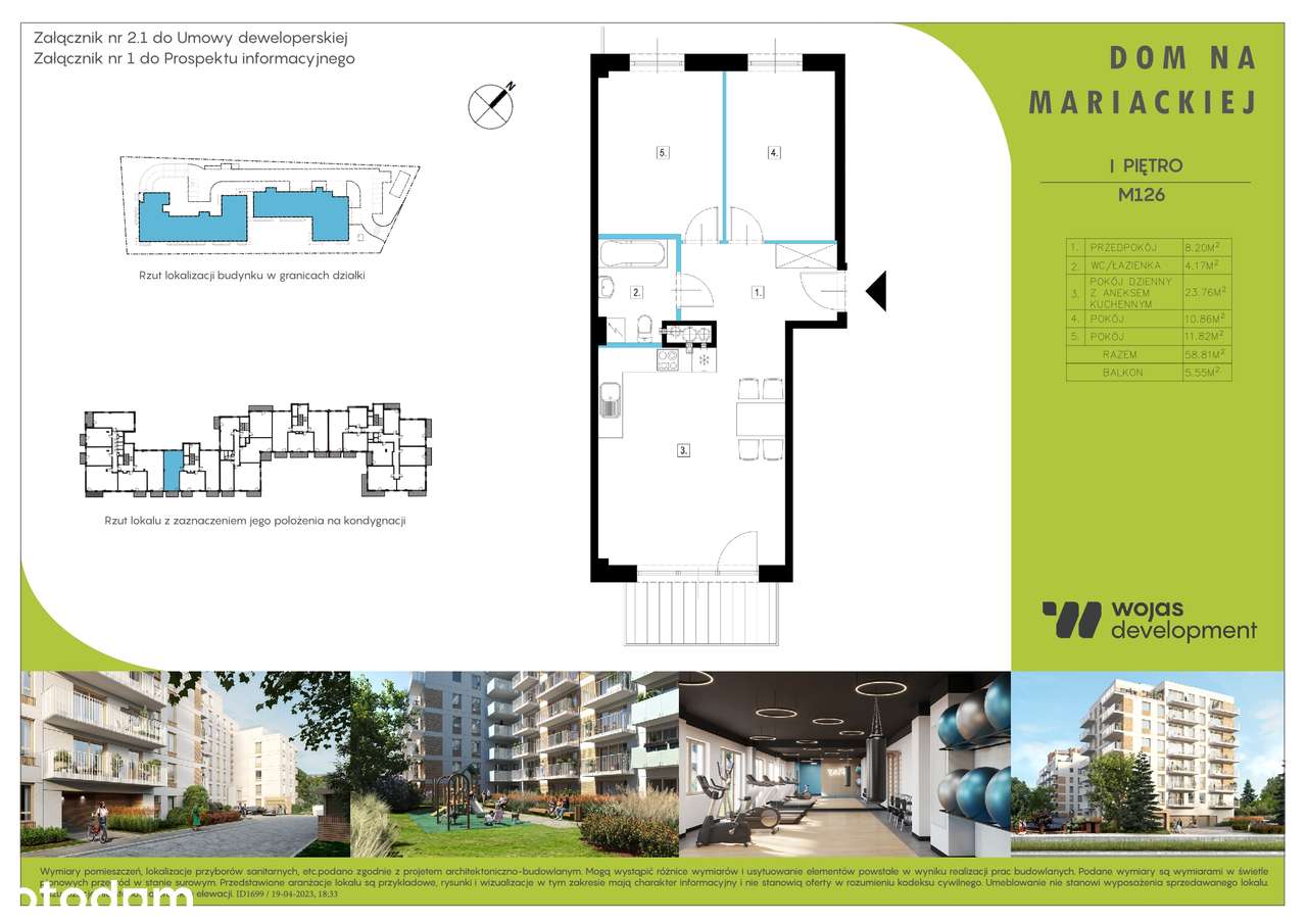 Dom na Mariackiej | mieszkanie M126 - Pełny obrazek: 3/8
