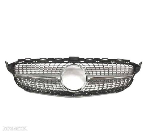 GRELHA DIANTEIRA PARA MERCEDES CLASE C W205 AMG 15-17 LOOK DIAMOND SILVER - 3