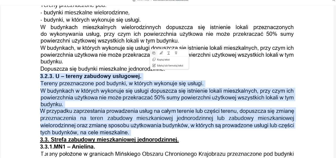 Działka budowlana Mińska Mazowiecki cena netto+ VA-3