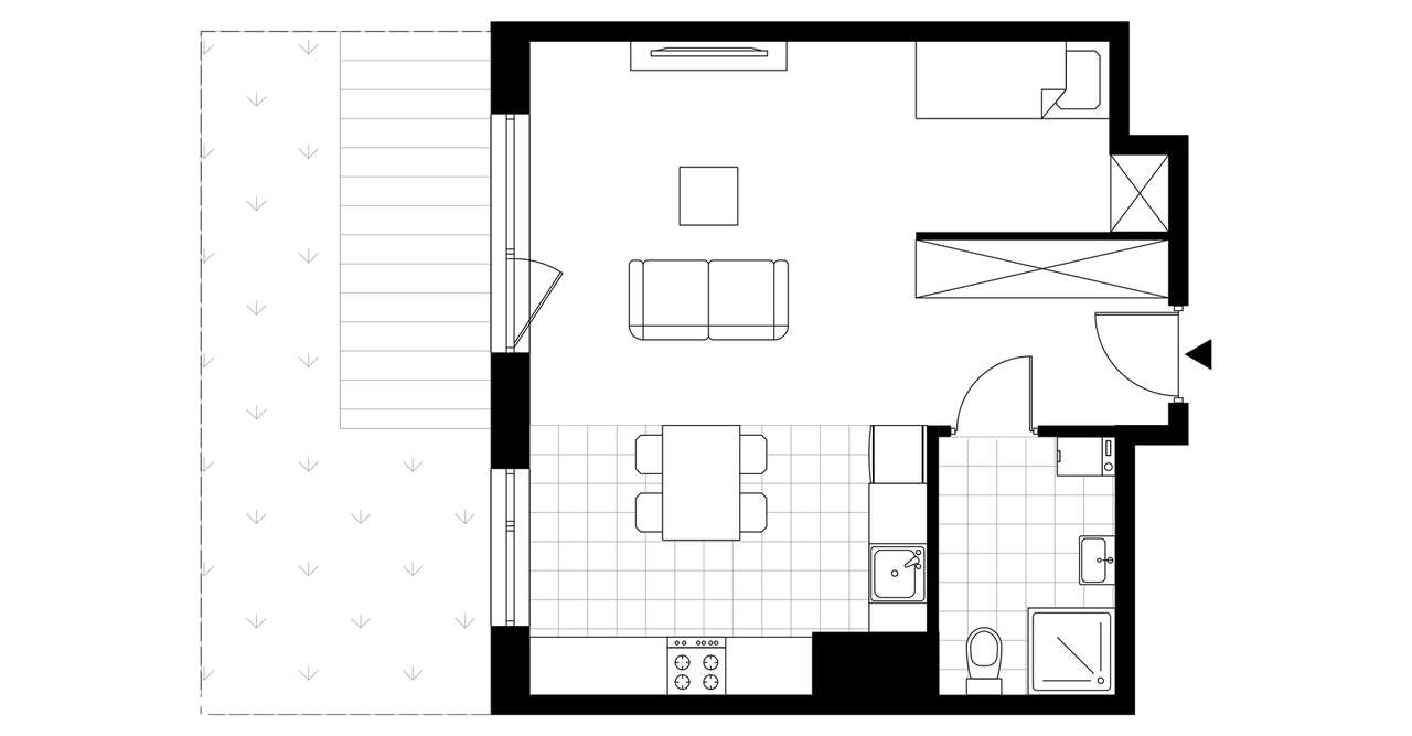 1-pokojowe mieszkanie 41m2 + ogródek Bez Prowizji - Pełny obrazek: 3/8