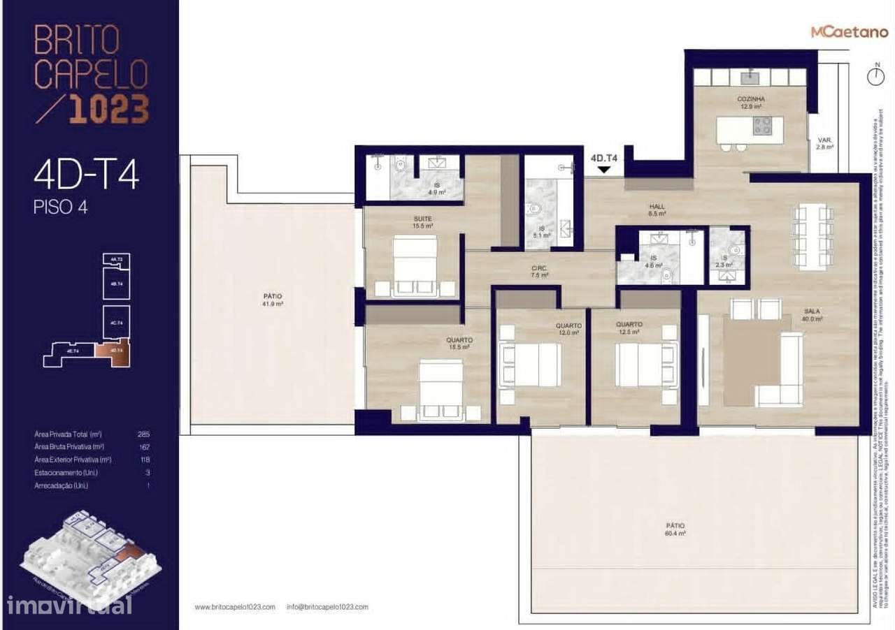 Penthouse T4 com Terraços Privativos | Condomínio Brito Capelo 1023, M-49