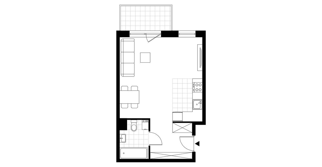 1-pokojowe mieszkanie 34m2 + balkon Bez Prowizji - Pełny obrazek: 3/8