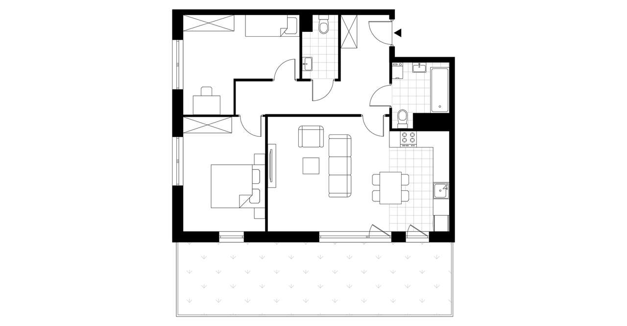 3-pokojowe mieszkanie 70m2 + ogródek - Pełny obrazek: 3/8