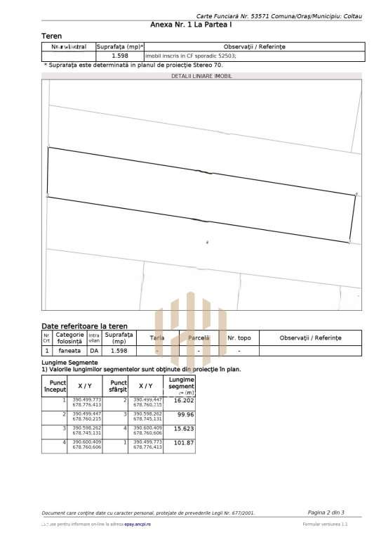 Teren intravilan Cătălina, 1 598 mp ,acces din drum principal - Imagine principală: 2/2