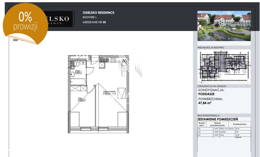 Mieszkanie 3 Pokoje Osielsko Brak Prowizji - Pełny obrazek: 4/4