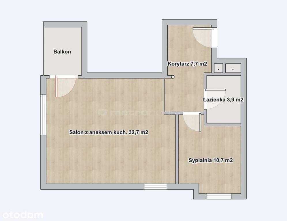 Parter 55m2 2 pok. z balkonem, 2 miejsca postojowe-16