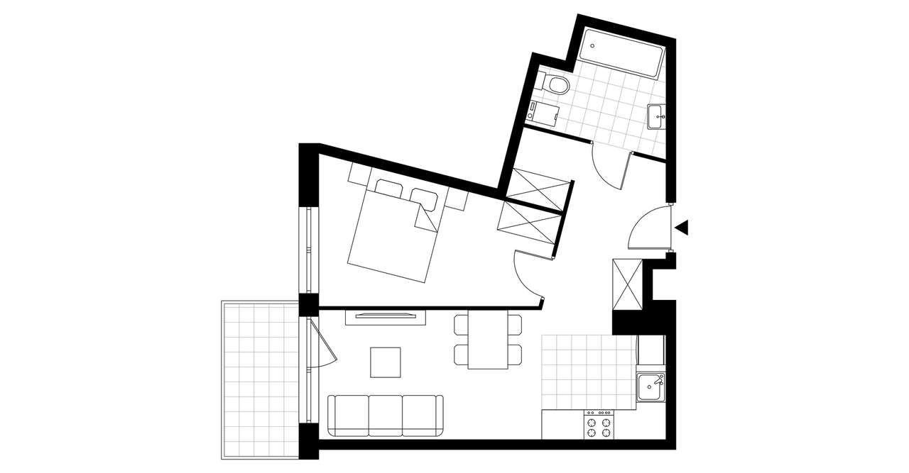 2-pokojowe mieszkanie 41m2 + balkon Bez Prowizji - Pełny obrazek: 3/8