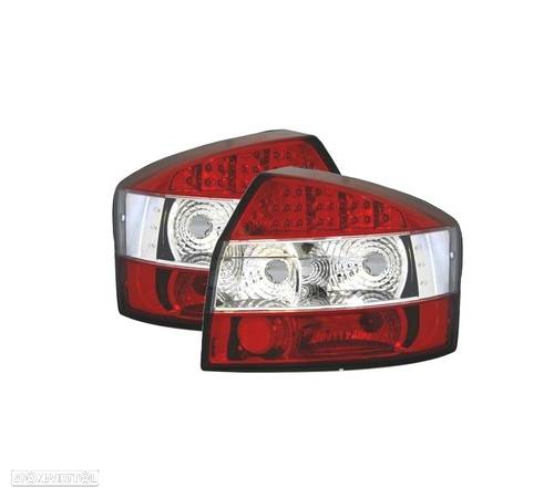 FAROLINS TRASEIROS LED PARA AUDI A4 B6 00-04 VERMELHO BRANCO - 1