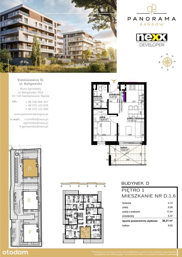 2-pokojowe mieszkanie 36m2 + balkon - Pełny obrazek: 2/5