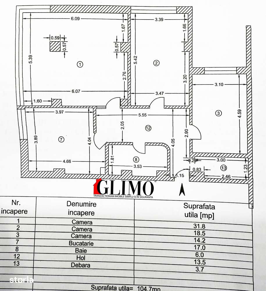 Apartament 3 camere, dec.  cu vedere directa la Dunare – Tiglina 1, P5-6