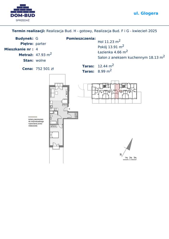 ul. Glogera | mieszkanie 2-pok. | G_4 - Pełny obrazek: 2/7
