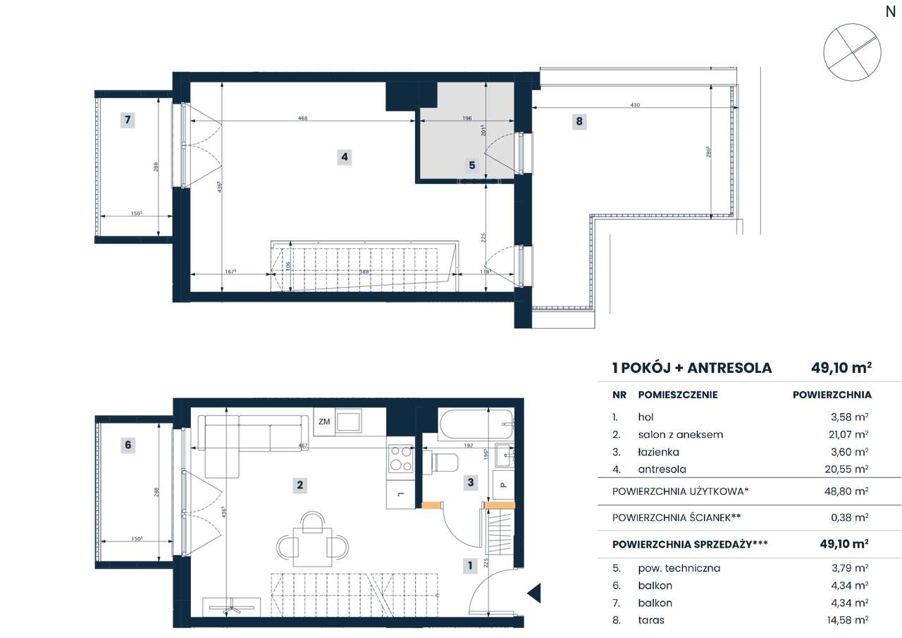 2-poziomowe z 2 balkonami i tarasem + gratis 4 m2-5