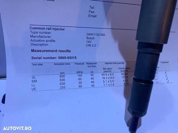 Injector Injectoare Probate Testate cu Fisa BMW Seria 5 E60 E61 520 2.0 D 2003 - 2010 Cod 0445110216 7793836 - 4