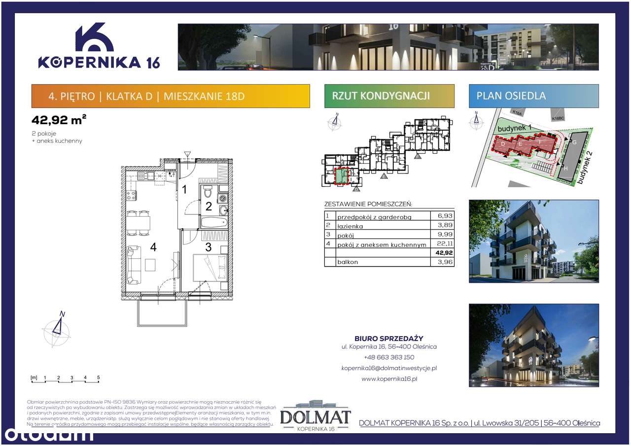 Kopernika 16 | mieszkanie 2-pok. | D18 - Pełny obrazek: 2/7