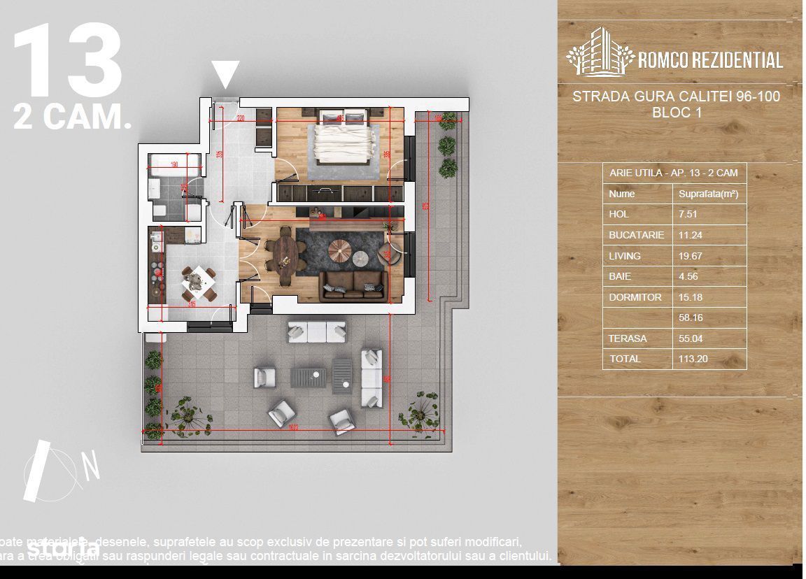 Apartament 2 camere, panouri fotovoltaice, Proiect Verde