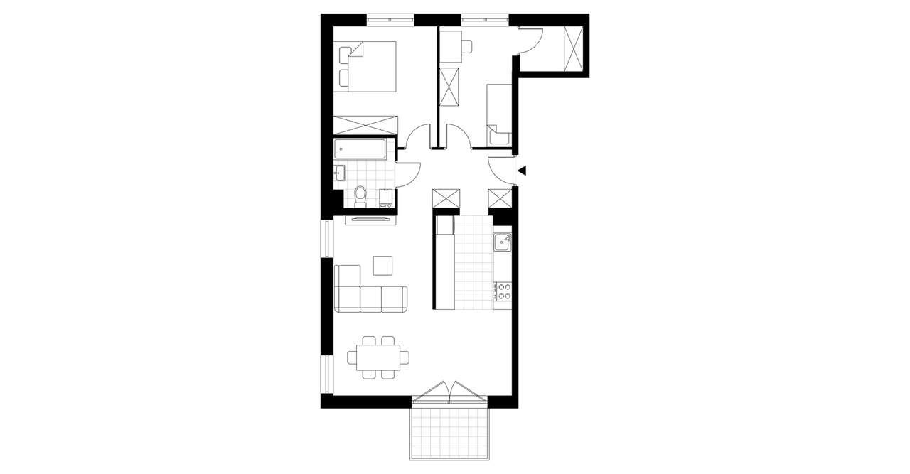3-pokojowe mieszkanie 64m2 + balkon - Pełny obrazek: 3/7