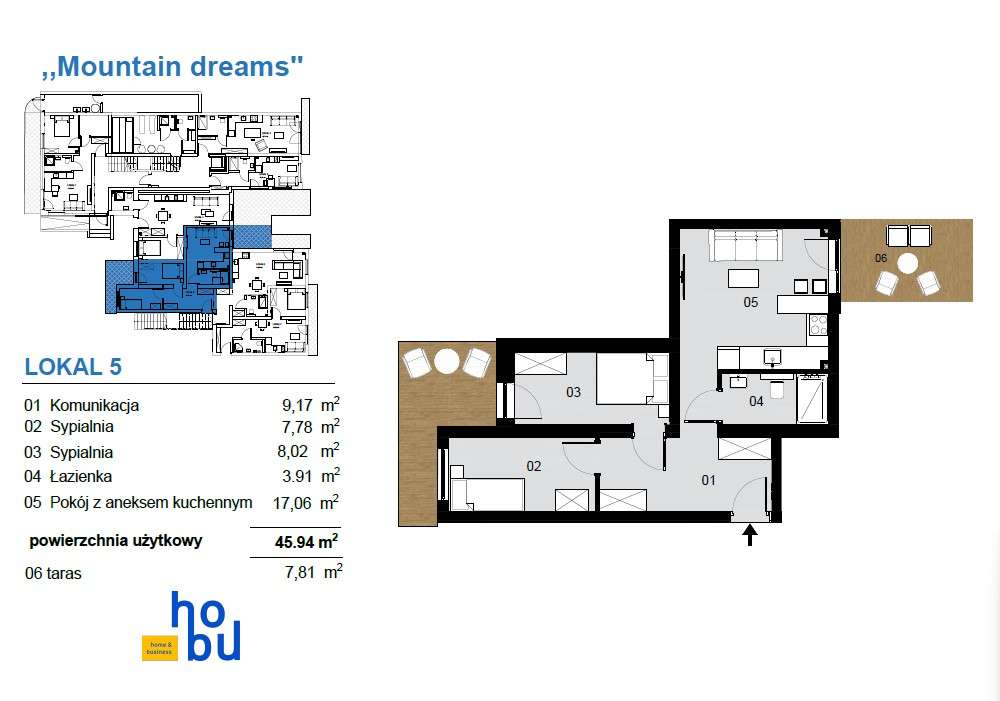 Mountain Dreams Apartament nr 5 - Pełny obrazek: 4/5