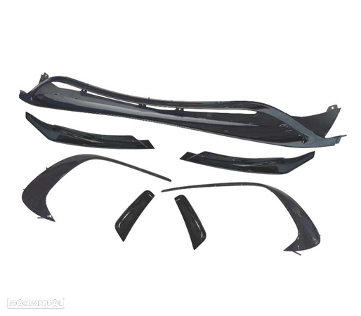 SPOILER LIP FRONTAL PARA MERCEDES W176 LOOK AMG A45 16-18 PRETO BRILHANTE - 2