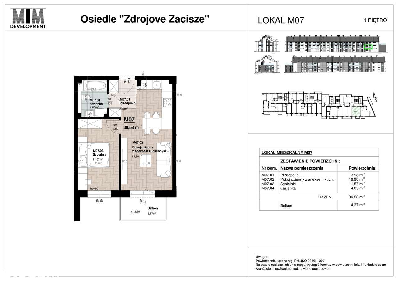 Osiedle Zdrojove Zacisze Busko-Zdrój | Mieszkanie AM07 - 39,58 m2 - Pełny obrazek: 2/7
