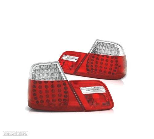 FAROLINS TRASEIROS LED PARA BMW E46 98-01 VERMELHO BRANCO - 6