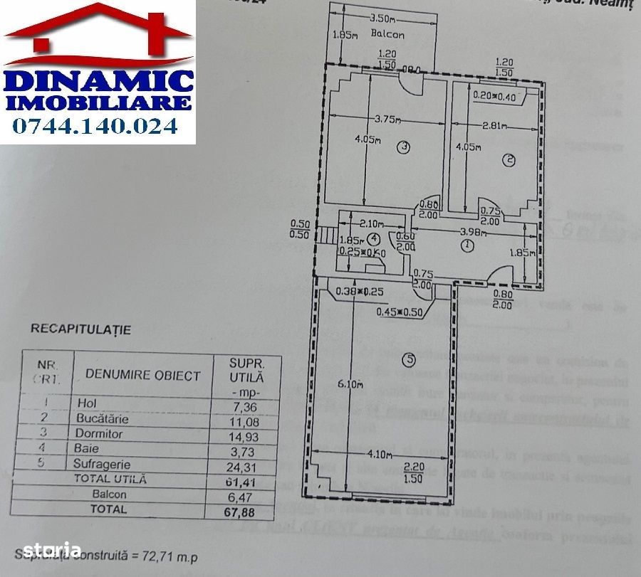 Ap 2 cam, Str. Gral. Dăscălescu, et. 4. Preț 48.000 euro