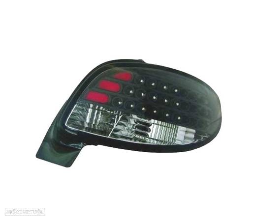 FAROLINS TRASEIROS LED PARA PEUGEOT 206 98-09 PRETO - 2