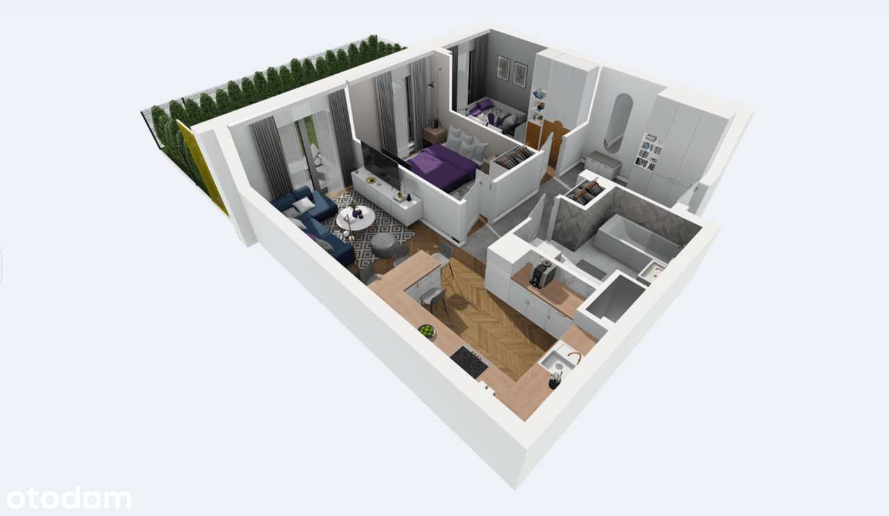 Trzy pokojowe_ Ogródek_Miejsce postojowe w cenie mieszkania. - Pełny obrazek: 4/5