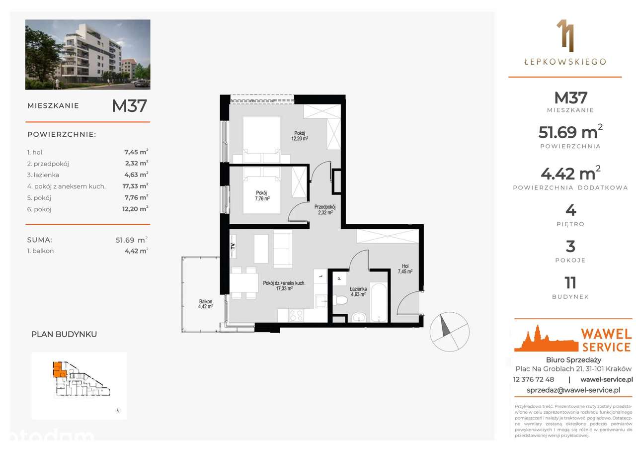Łepkowskiego 11 | mieszkanie 3-pok. | M37 - Pełny obrazek: 2/9