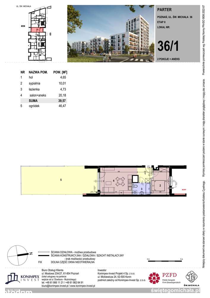2-pokojowe mieszkanie 39m2 + ogródek Bezpośrednio - Pełny obrazek: 2/7