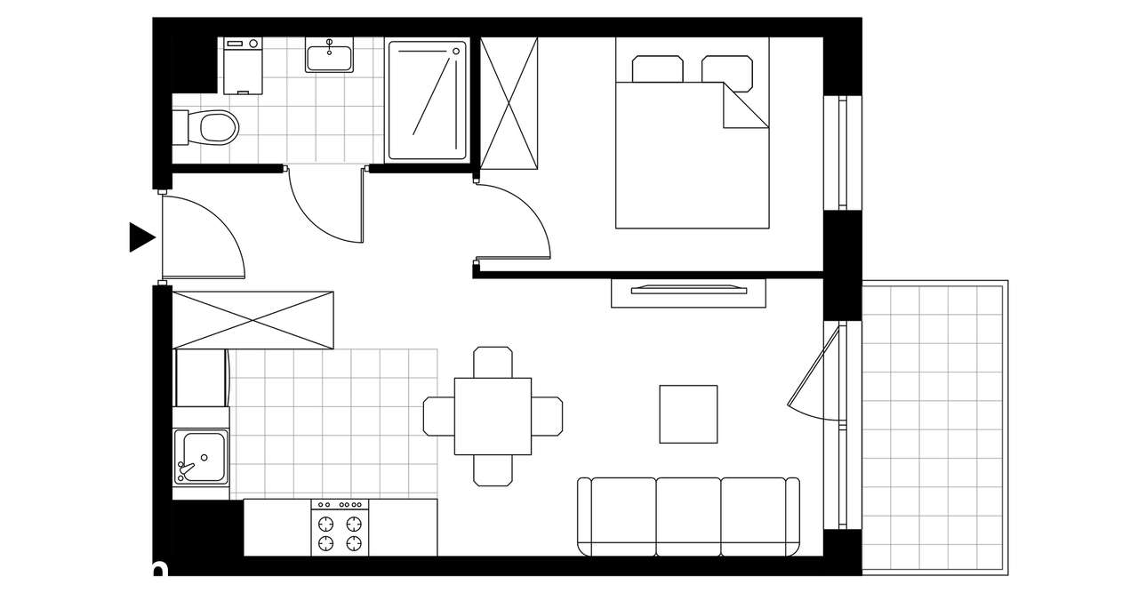 Nova Dworcowa | mieszkanie 2-pok. | D.1.121 - Pełny obrazek: 4/9