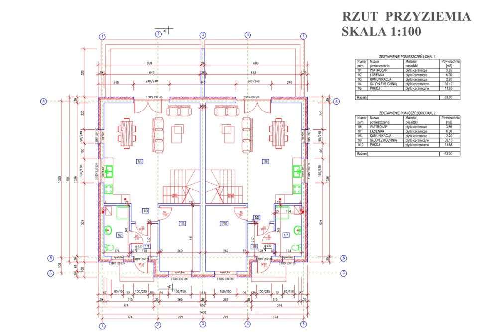 Lokale bliźniacze w Jezierzycach Kościelnych, ul. Szkolna-9