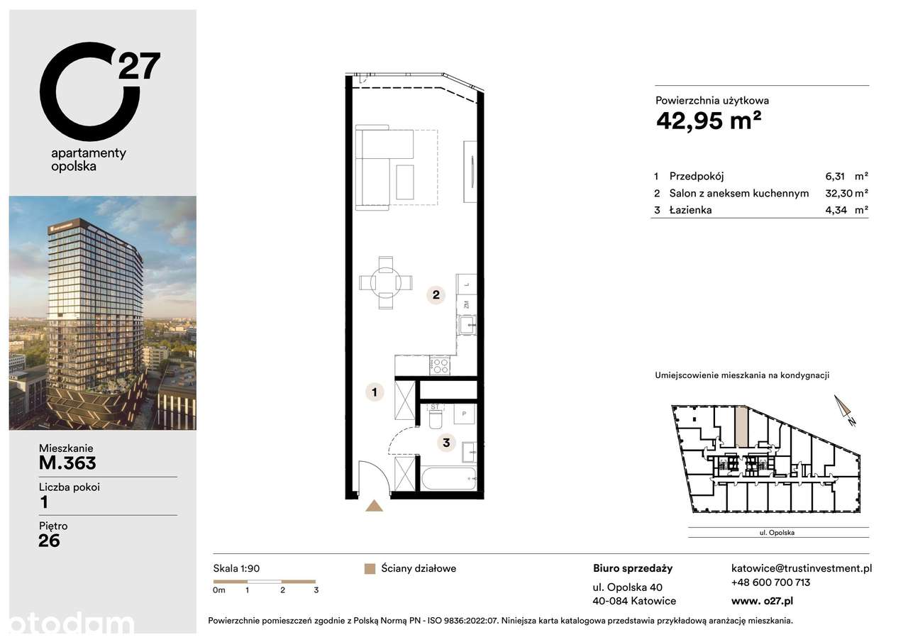 1-pokojowe mieszkanie 42m2 Bezpośrednio - Pełny obrazek: 3/10