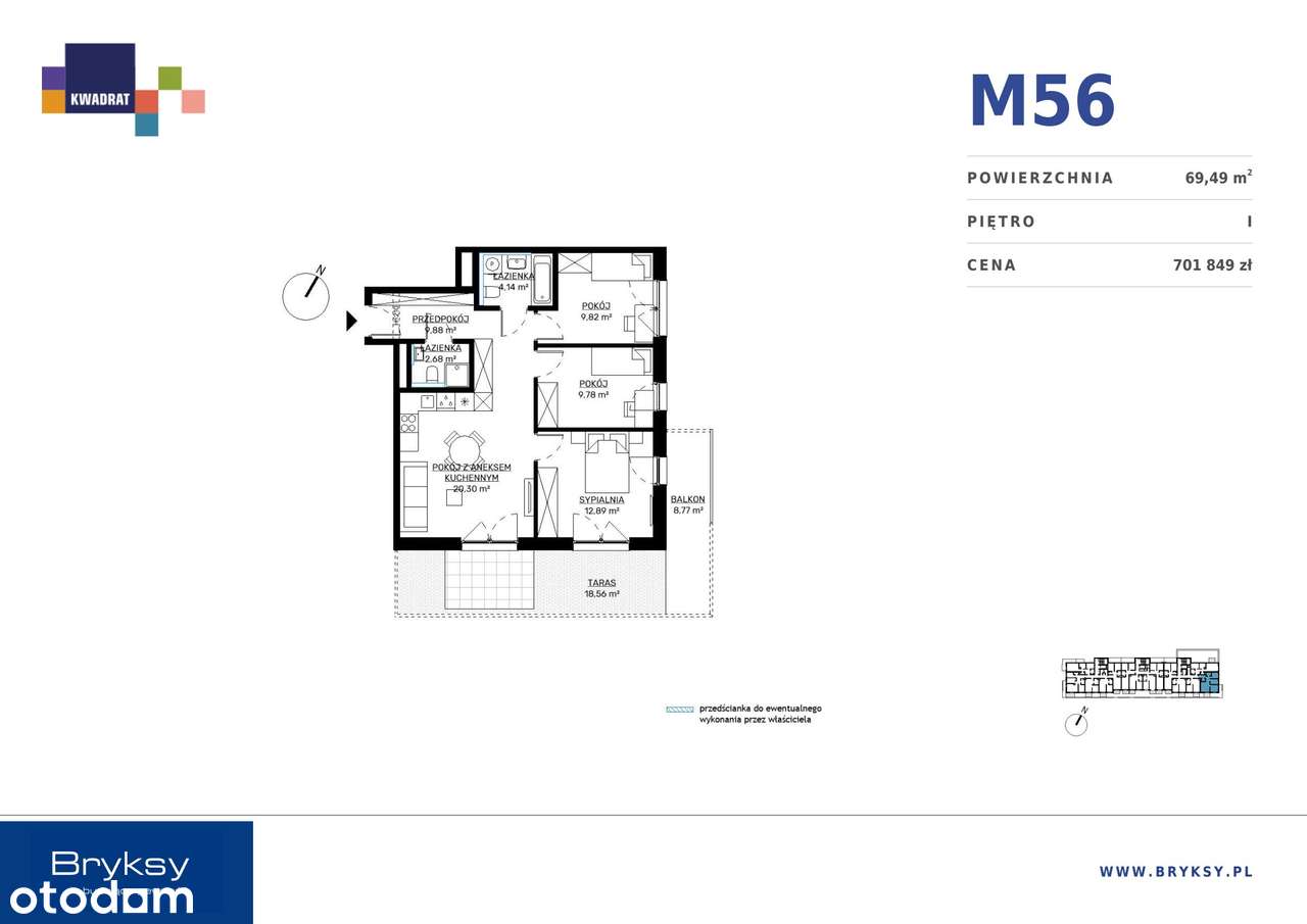 K​W͏A​D​R͏A​T I​I  | mieszkanie 4-pok. | M56 - Pełny obrazek: 3/7