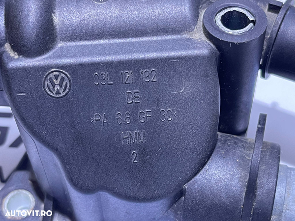 Distribuitor Corp Carcasa Termostat Senzor Temperatura Apa Volkswagen Passat B6 2.0 TDI CBAA CBAB CBAC CBBB CBDC 2005 - 2010 Cod 03L121132 - 5