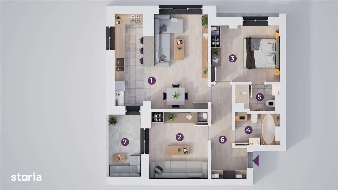 Apartament 3 camere de vanzare in Sibiu - bloc nou, cu lift - balcon - Imagine principală: 2/8