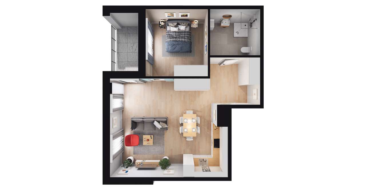 Perfumiarnia 2 | mieszkanie 57,14  m² | A.01.01 - Pełny obrazek: 3/7