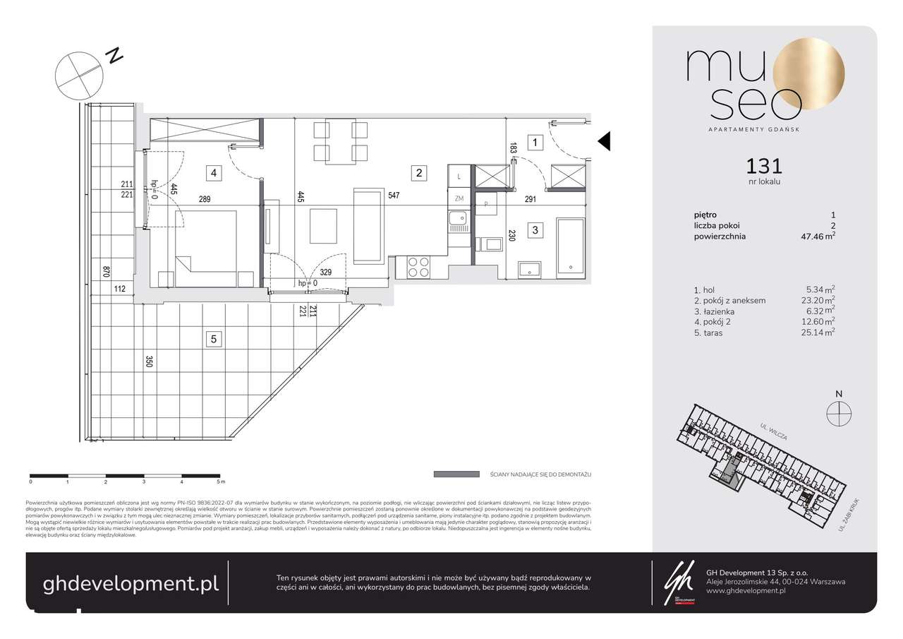2-pokojowe mieszkanie 47m2 + taras Bezpośrednio - Pełny obrazek: 2/7