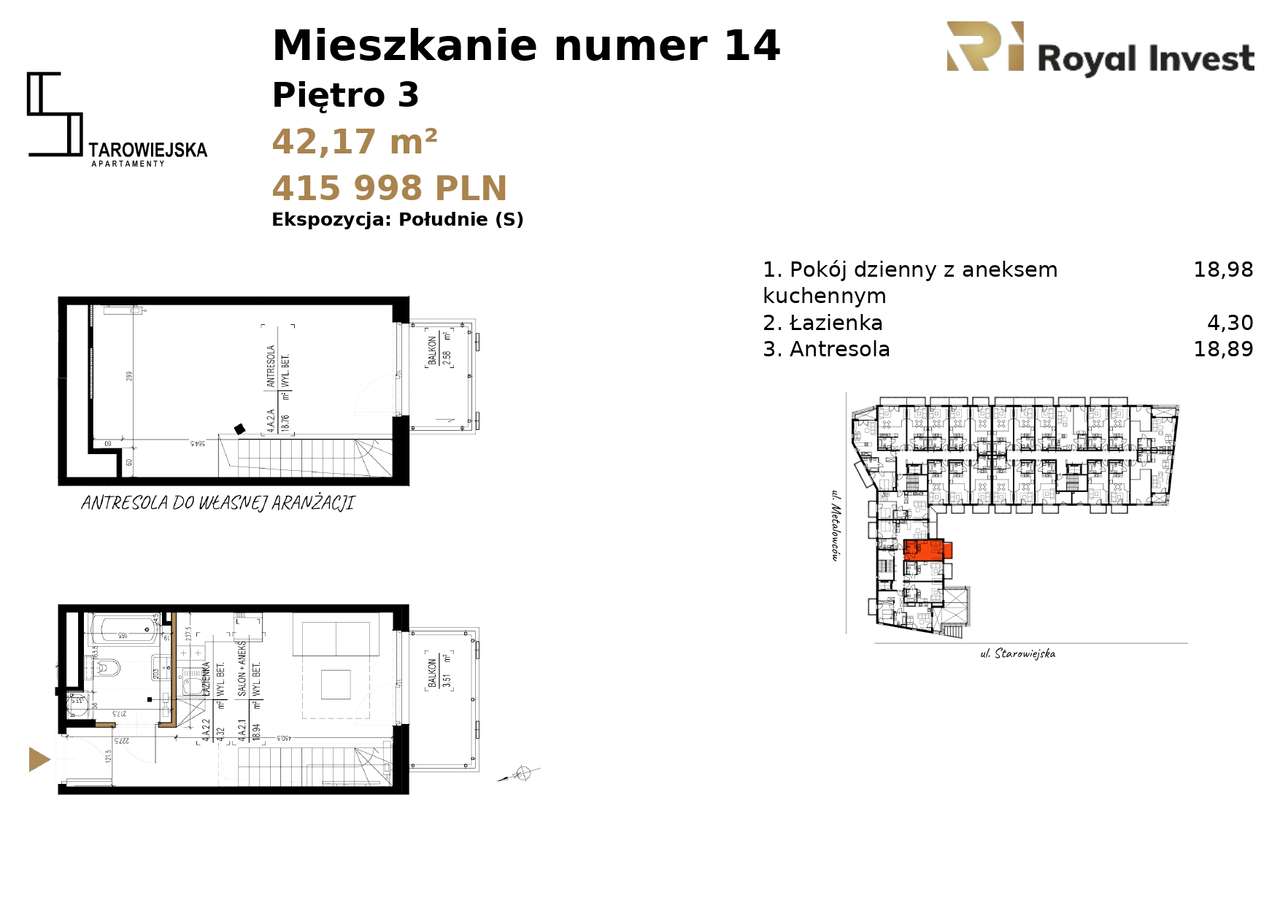 Mieszkanie M14 Apartamenty Starowiejska, Andrychów - Pełny obrazek: 3/8