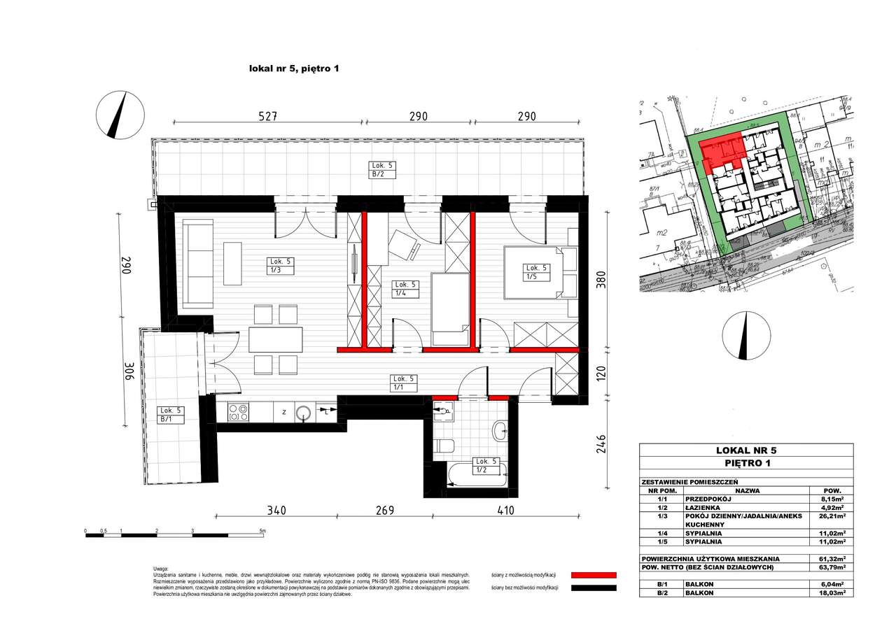 Mieszkanie 61,32m2, 3 pokoje, balkon, garaż !!!-12